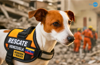Cães de resgate desempenham papel fundamental após terremotos na Venezuela